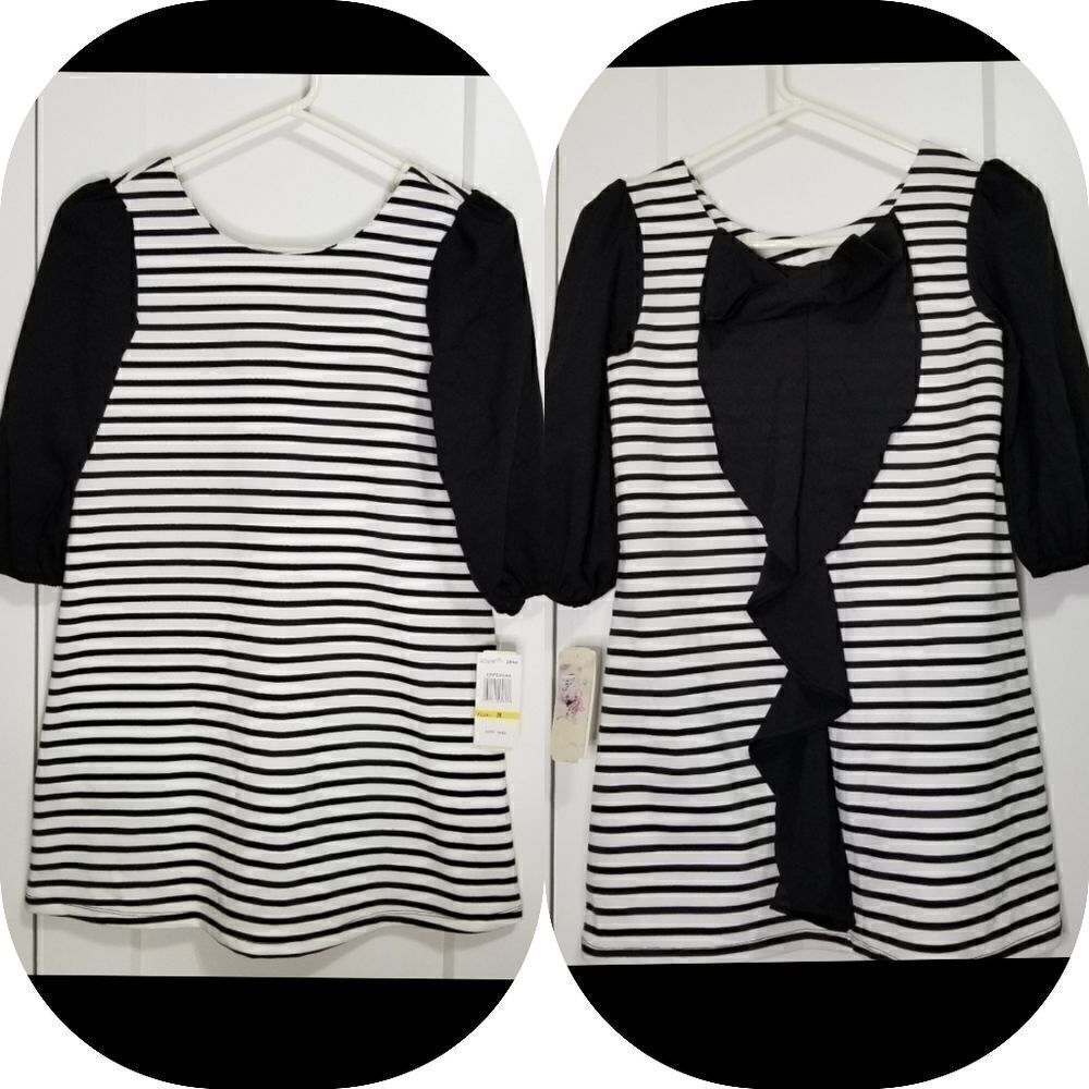 GB girls striped black and white dress
